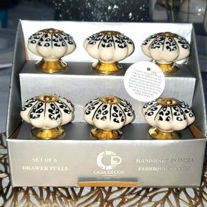 HANDMADE IN INDIA SET OF 6 DRAWER PULLS